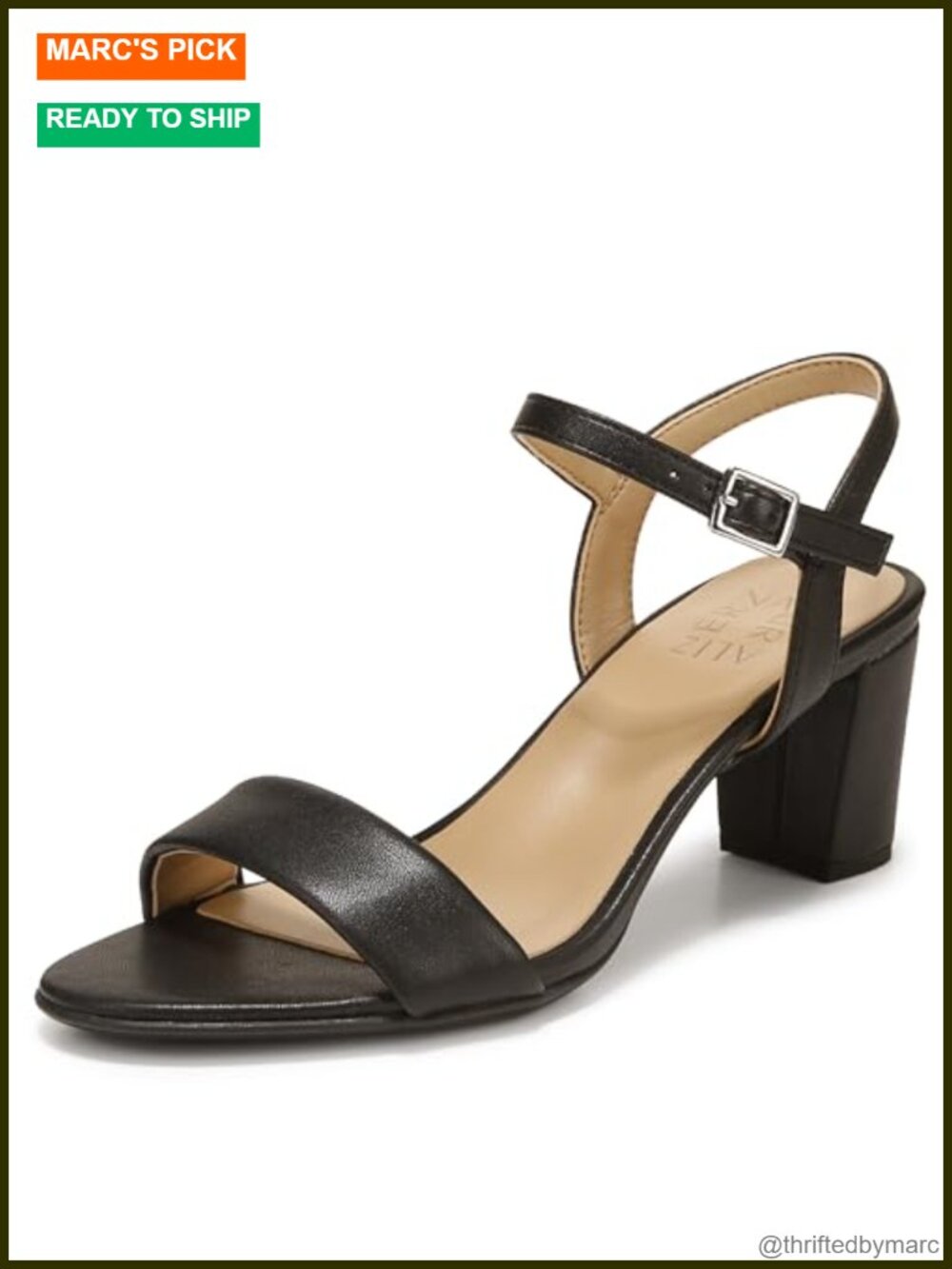 Naturalizer Bristol Women's Block Heel Sandal Comfortable Dress Shoe